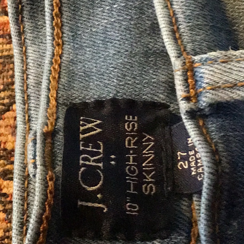J. Crew 10” High-Rise Skinny Crop Jeans in Blue